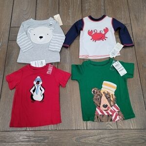 Boy's Bundle of 4 Shirts, 3 First Impressions and 1 Cat & Jack, NWT